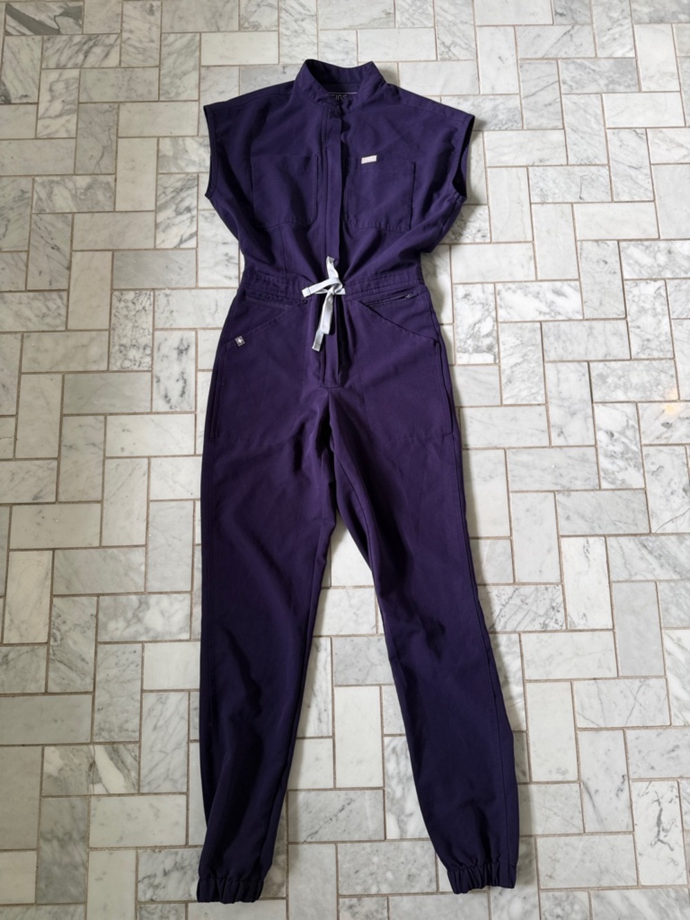 FIGS Deep Purple Utility Jumpsuit with Drawstring Waist